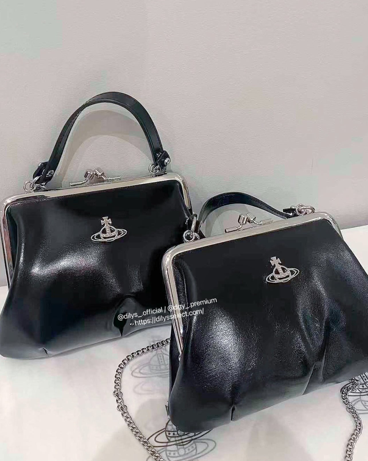 現貨|Vivienne Westwood 牛皮黑色口金包