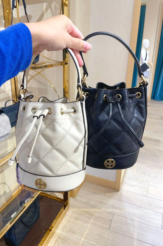 TORY BURCH waxed sheepskin bucket bag 2.0