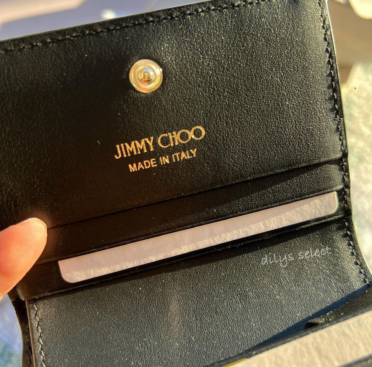 JIMMY CHOO 牛皮兩折短夾