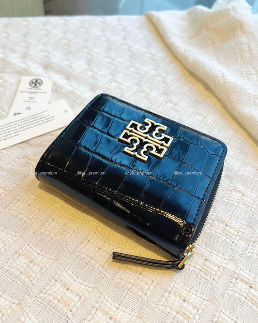 Spot TORY BURCH TB crocodile pattern embossed wallet short clip