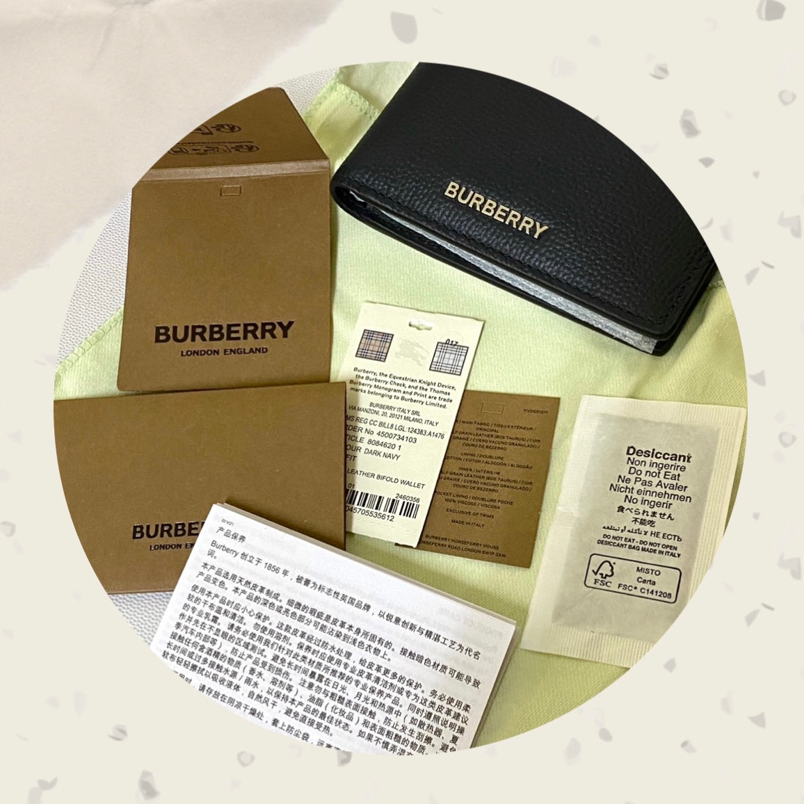 現貨BURBERRY 黑藍色 男士皮夾