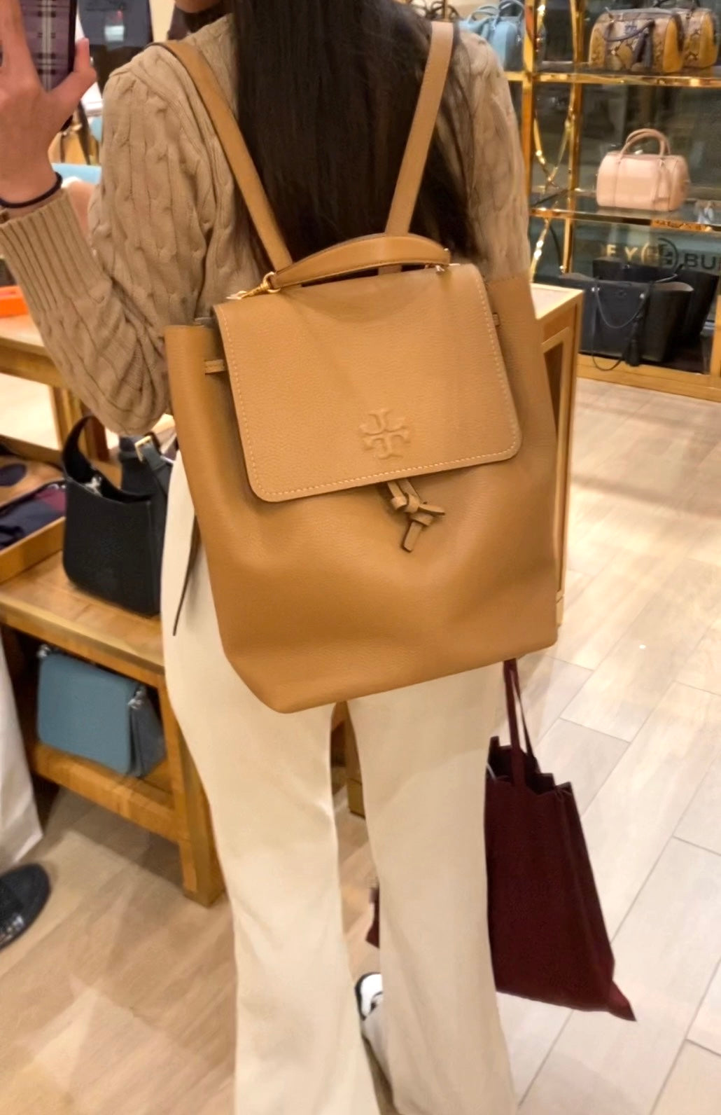 TORY BURCH TB 皮革大後背包