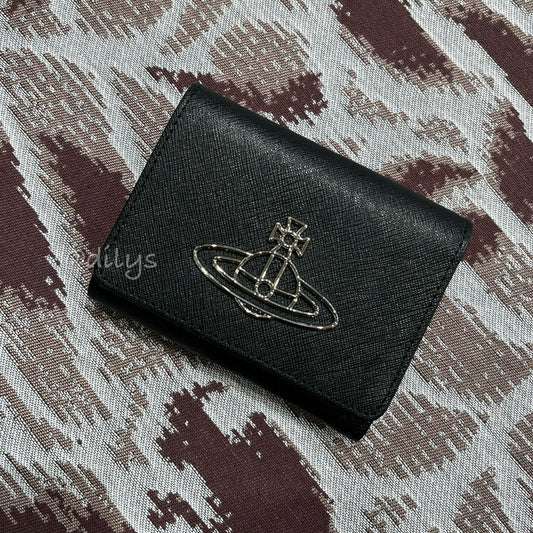 Vivienne Westwood Saffiano 皮革三折短夾