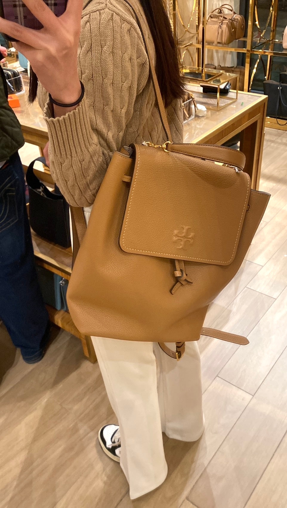 TORY BURCH TB 皮革大後背包