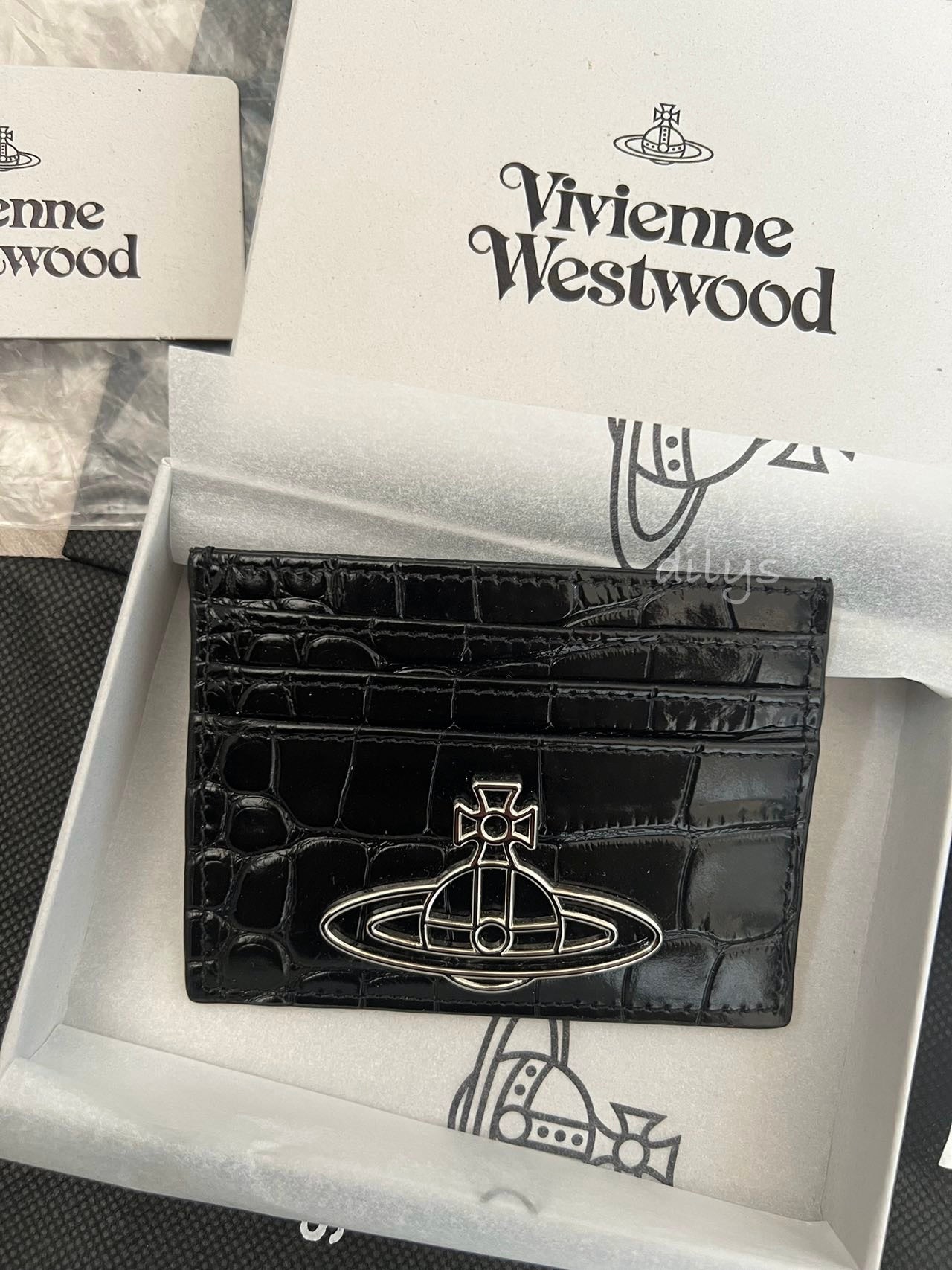 Vivienne Westwood cowhide crocodile embossed card holder