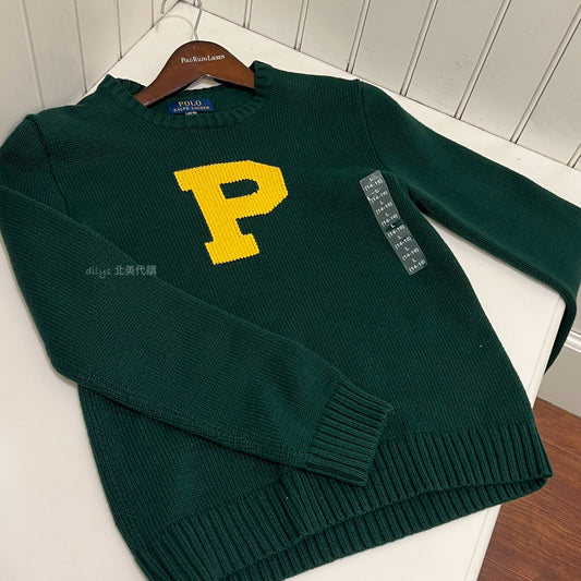 Polo Ralph Lauren stretch knit top big P dark green