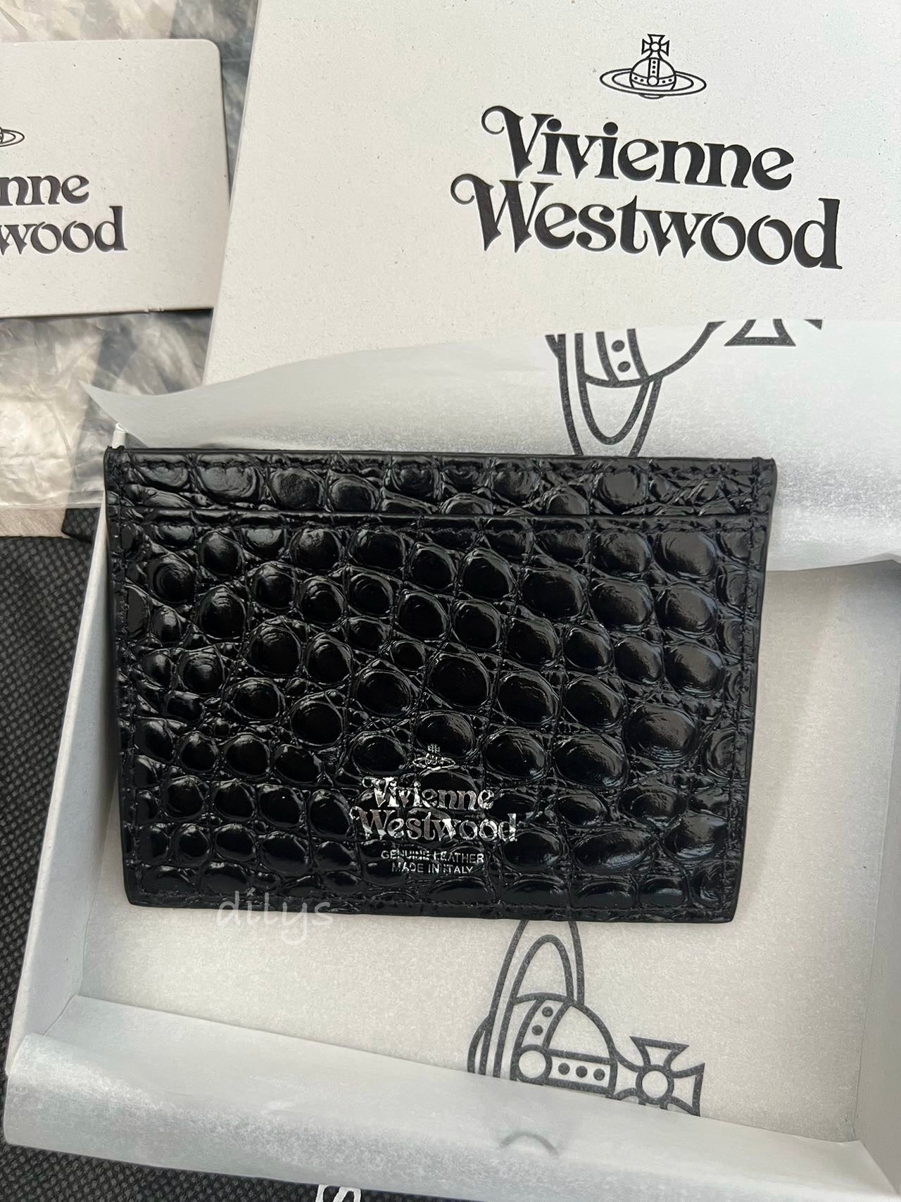 Vivienne Westwood cowhide crocodile embossed card holder