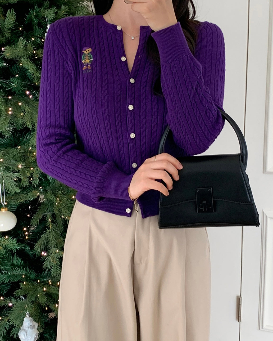 Polo Ralph Lauren 💜小熊針織開衫外套