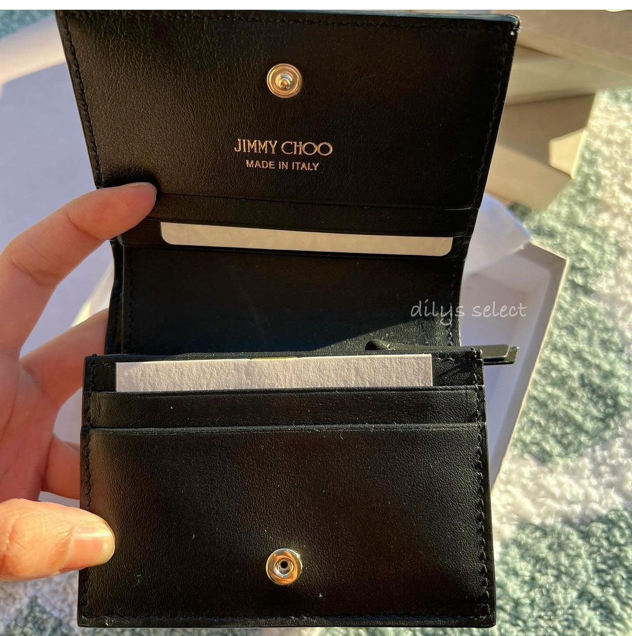 JIMMY CHOO 牛皮兩折短夾